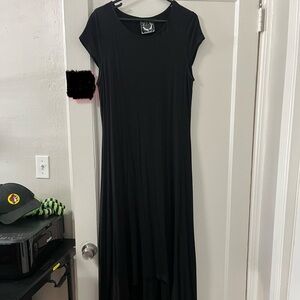 Killstar Black High-Low Cap Sleeve Maxi Dress